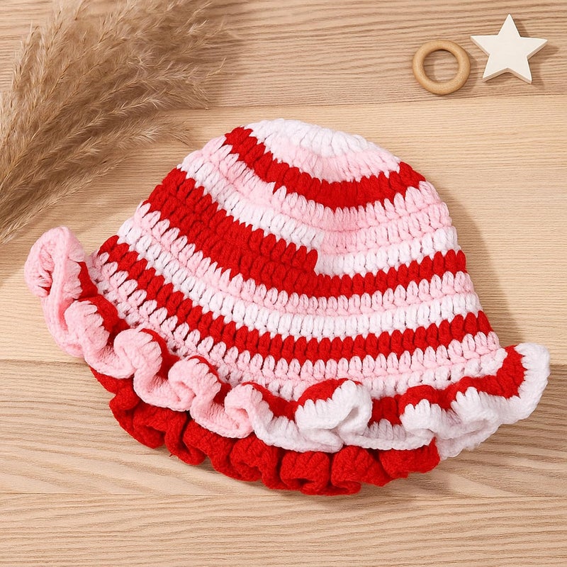 Ahouws Crochet Bucket Hat Women Trendy Knit Floppy Cap Cute Boho Handmade Beanies Outdoor Boho Travel Fishing Hat - Image 3